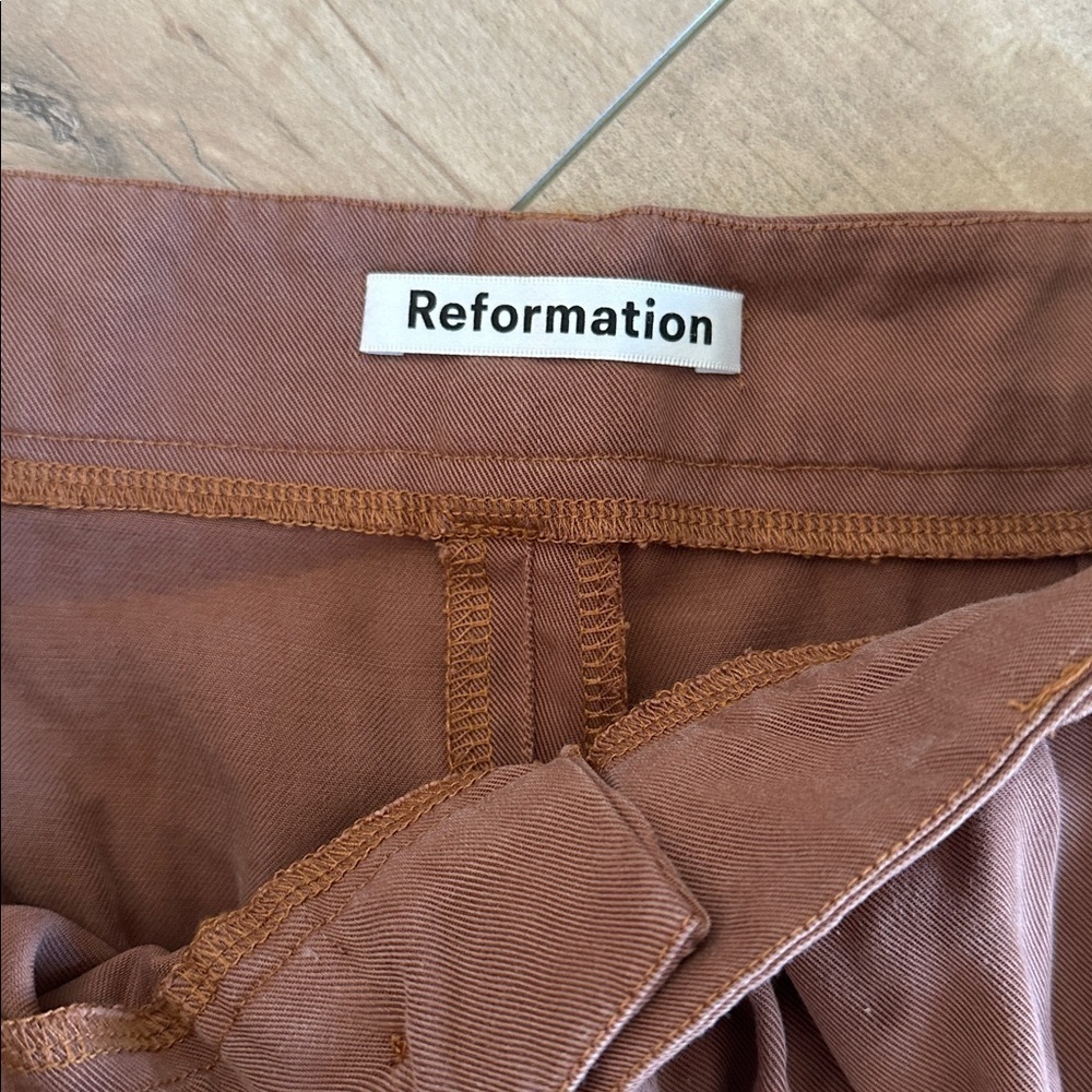 Reformation Mason Wide Leg Size 6 Burnt Orange Color - Picture 4 of 10